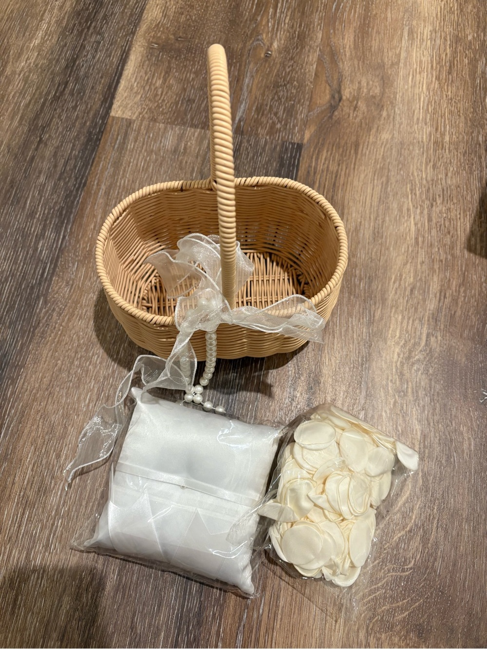 Flower Girl Basket and Ring Bearer Pillow Set